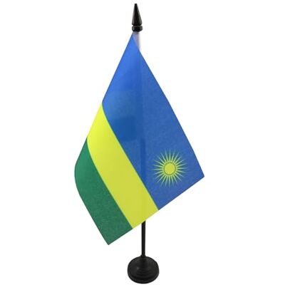 AZ FLAG Drapeau De Table Rwanda 15x10 cm Mini Drapeau Rwandais De Bureau 100% Polyester Avec Hampe De 25cm Et Socle En Plastique Noir - Publicité AZ FLAG Drapeau De Table Rwanda 15x10 cm Mini Drapeau Rwandais De Bureau 100% Polyester Avec Hampe De 25cm Et Socle En Plastique Noir - Publicité