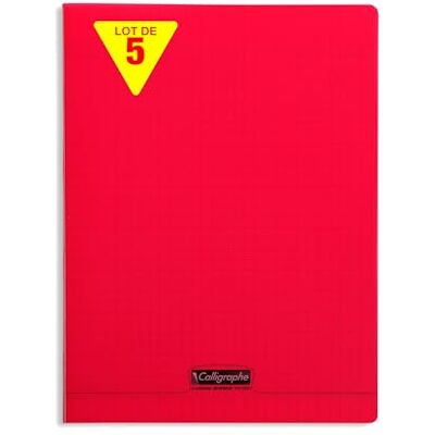 Calligraphe 18293Cpack Un lot de 5 Cahiers Agrafés Rouges (une Marque de Clairefontaine) 24x32 cm 140 Pages Grands Carreaux Papier Blanc 90 g Couverture Polypro Transparent - Publicité Calligraphe 18293Cpack Un lot de 5 Cahiers Agrafés Rouges (une Marque de Clairefontaine) 24x32 cm 140 Pages Grands Carreaux Papier Blanc 90 g Couverture Polypro Transparent - Publicité
