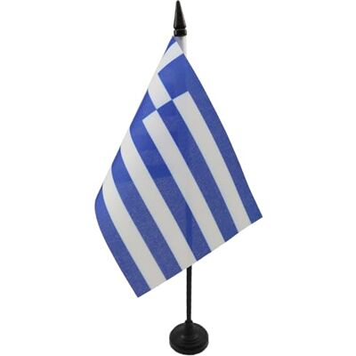 AZ FLAG Drapeau De Table Grèce 15x10 cm Mini Drapeau Grec De Bureau 100% Polyester Avec Hampe De 25cm Et Socle En Plastique Noir - Publicité AZ FLAG Drapeau De Table Grèce 15x10 cm Mini Drapeau Grec De Bureau 100% Polyester Avec Hampe De 25cm Et Socle En Plastique Noir - Publicité