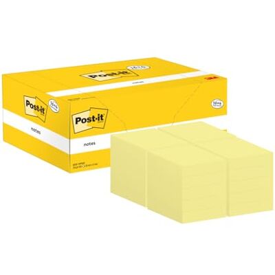 Post-It Notes Autocollantes, Pack Promo de 16 Blocs + 4 GRATUITS, 100 Feuilles par Bloc, 38 mm x 51 mm, Jaune Canari Feuillets Super Adhésifs pour Prise de Notes, Listes de Tâches et Rappels - Publicité Post-It Notes Autocollantes, Pack Promo de 16 Blocs + 4 GRATUITS, 100 Feuilles par Bloc, 38 mm x 51 mm, Jaune Canari Feuillets Super Adhésifs pour Prise de Notes, Listes de Tâches et Rappels - Publicité