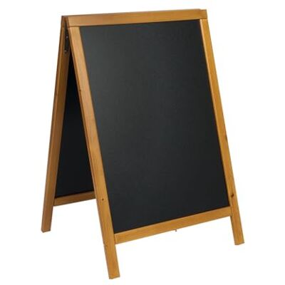 SECURIT Tableau sur Pied en Bois de Pin "Woody" Ardoise Pour Marqueur à Craie Liquide Pour Restaurant, Bar, Café Boutique 55 x 85 cm Couleur Teck - Publicité SECURIT Tableau sur Pied en Bois de Pin "Woody" Ardoise Pour Marqueur à Craie Liquide Pour Restaurant, Bar, Café Boutique 55 x 85 cm Couleur Teck - Publicité