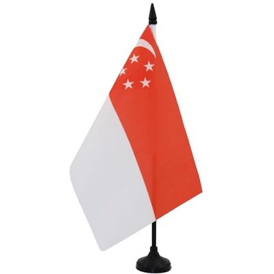 AZ FLAG Drapeau De Table Singapour 21x14 cm Petit Drapeau Singapourien De Bureau 100% Polyester Avec Hampe De 25cm Et Socle En Plastique Noir - Publicité AZ FLAG Drapeau De Table Singapour 21x14 cm Petit Drapeau Singapourien De Bureau 100% Polyester Avec Hampe De 25cm Et Socle En Plastique Noir - Publicité