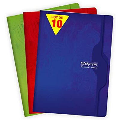 Calligraphe 7493C Lot de 10 Cahiers Agrafés (une Marque de Clairefontaine) 24x32 cm 96 Pages Grands Carreaux Papier Blanc 70 g Couverture Carte Recyclée Vernie Couleurs Aléatoires - Publicité Calligraphe 7493C Lot de 10 Cahiers Agrafés (une Marque de Clairefontaine) 24x32 cm 96 Pages Grands Carreaux Papier Blanc 70 g Couverture Carte Recyclée Vernie Couleurs Aléatoires - Publicité