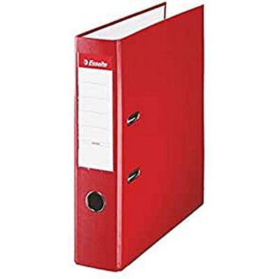 Esselte 42301 Archivador de palanca plástico forrado con rado, ojete y cantonera Folio. Lomo 75 mm color rojo - Publicité Esselte 42301 Archivador de palanca plástico forrado con rado, ojete y cantonera Folio. Lomo 75 mm color rojo - Publicité