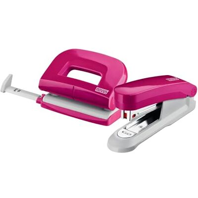Novus Twinset de bureau, Agrafeuse et Perforateur E 15/E 210 Rose 020-1875 - Publicité Novus Twinset de bureau, Agrafeuse et Perforateur E 15/E 210 Rose 020-1875 - Publicité