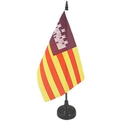 AZ FLAG Drapeau De Table Iles Baléares 21x14 cm Petit Drapeau De Las Islas Baleares De Bureau 100% Polyester Avec Hampe De 25cm Et Socle En Plastique Noir - Publicité AZ FLAG Drapeau De Table Iles Baléares 21x14 cm Petit Drapeau De Las Islas Baleares De Bureau 100% Polyester Avec Hampe De 25cm Et Socle En Plastique Noir - Publicité
