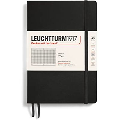 LEUCHTTURM1917 310337 Carnet medium A5 Couverture souple quadrillé 121 pages numérotées Noir - Publicité LEUCHTTURM1917 310337 Carnet medium A5 Couverture souple quadrillé 121 pages numérotées Noir - Publicité