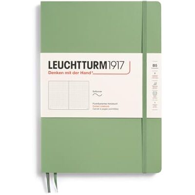 LEUCHTTURM1917 363928 Carnet Composition (B5), couverture souple, 123 pages numérotées, Sauge, pointillé - Publicité LEUCHTTURM1917 363928 Carnet Composition (B5), couverture souple, 123 pages numérotées, Sauge, pointillé - Publicité