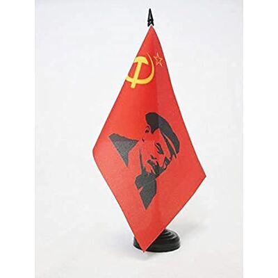 AZ FLAG Drapeau De Table URSS avec Lénine 21x14 cm Petit Drapeau Communiste Leninien De Bureau 100% Polyester Avec Hampe De 25cm Et Socle En Plastique Noir - Publicité AZ FLAG Drapeau De Table URSS avec Lénine 21x14 cm Petit Drapeau Communiste Leninien De Bureau 100% Polyester Avec Hampe De 25cm Et Socle En Plastique Noir - Publicité
