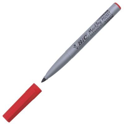 BIC Marqueur Permanent MARKING POCKET 1445 Pte Ogive Moy. Rouge - Publicité BIC Marqueur Permanent MARKING POCKET 1445 Pte Ogive Moy. Rouge - Publicité
