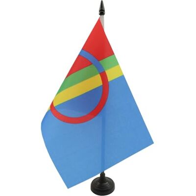 AZ FLAG Drapeau De Table Samis de Laponie 21x14 cm Petit Drapeau Saami De Bureau 100% Polyester Avec Hampe De 25cm Et Socle En Plastique Noir - Publicité AZ FLAG Drapeau De Table Samis de Laponie 21x14 cm Petit Drapeau Saami De Bureau 100% Polyester Avec Hampe De 25cm Et Socle En Plastique Noir - Publicité