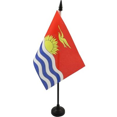 AZ FLAG Drapeau De Table Kiribati 15x10 cm Mini Drapeau Kiribatien De Bureau 100% Polyester Avec Hampe De 25cm Et Socle En Plastique Noir - Publicité AZ FLAG Drapeau De Table Kiribati 15x10 cm Mini Drapeau Kiribatien De Bureau 100% Polyester Avec Hampe De 25cm Et Socle En Plastique Noir - Publicité