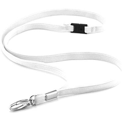 CKB LTD Lot de 100 Lanières Tour De Cou De Qualité Supérieure Avec Clip en Métal Pivotant Porte-Carte D'identité Pour Bureau, École, Exposition, Bus, Employé D'usine Blanc - Publicité CKB LTD Lot de 100 Lanières Tour De Cou De Qualité Supérieure Avec Clip en Métal Pivotant Porte-Carte D'identité Pour Bureau, École, Exposition, Bus, Employé D'usine Blanc - Publicité