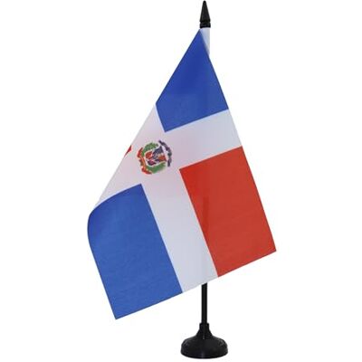 AZ FLAG Drapeau De Table République Dominicaine 21x14 cm Petit Drapeau Dominicain De Bureau 100% Polyester Avec Hampe De 25cm Et Socle En Plastique Noir - Publicité AZ FLAG Drapeau De Table République Dominicaine 21x14 cm Petit Drapeau Dominicain De Bureau 100% Polyester Avec Hampe De 25cm Et Socle En Plastique Noir - Publicité