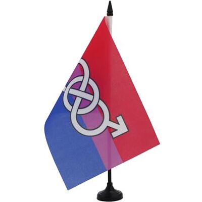 AZ FLAG Drapeau De Table LGBT Bisexuel avec symboles 21x14 cm Petit Drapeau Bisexuel De Bureau 100% Polyester Avec Hampe De 25cm Et Socle En Plastique Noir - Publicité AZ FLAG Drapeau De Table LGBT Bisexuel avec symboles 21x14 cm Petit Drapeau Bisexuel De Bureau 100% Polyester Avec Hampe De 25cm Et Socle En Plastique Noir - Publicité