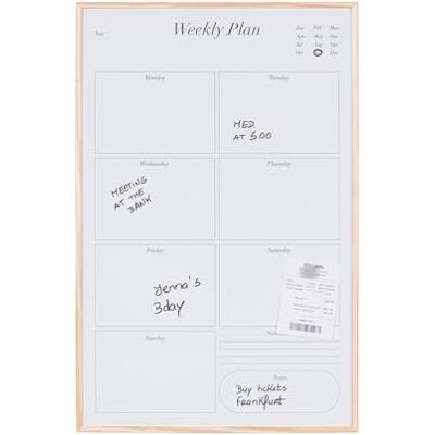 Bi-Office Tableau Planificateur Magnétique Hebdomadaire Earth New Basic, 40x60cm, Surface en Acier Laqué Imprimé, Cadre en Pin PEFC - Publicité Bi-Office Tableau Planificateur Magnétique Hebdomadaire Earth New Basic, 40x60cm, Surface en Acier Laqué Imprimé, Cadre en Pin PEFC - Publicité