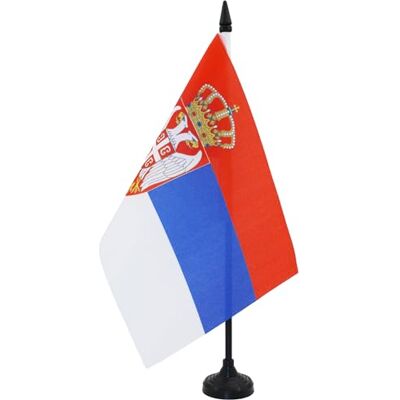 AZ FLAG Drapeau De Table Serbie 21x14 cm Petit Drapeau Serbe De Bureau 100% Polyester Avec Hampe De 25cm Et Socle En Plastique Noir - Publicité AZ FLAG Drapeau De Table Serbie 21x14 cm Petit Drapeau Serbe De Bureau 100% Polyester Avec Hampe De 25cm Et Socle En Plastique Noir - Publicité