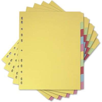 Elba Lot de 5 paquets de 10 intercalaires A4+ (extra larges), 10 intercalaires, assortis - Publicité Elba Lot de 5 paquets de 10 intercalaires A4+ (extra larges), 10 intercalaires, assortis - Publicité