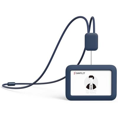 SANTLET Porte-badge Premium Rétractable avec Sangle, Boucle de Sécurité, Porte-badge Horizontal en Silicone Souple pour Personnel de Bureau, Infirmiers, Enfants Bleu - Publicité SANTLET Porte-badge Premium Rétractable avec Sangle, Boucle de Sécurité, Porte-badge Horizontal en Silicone Souple pour Personnel de Bureau, Infirmiers, Enfants Bleu - Publicité
