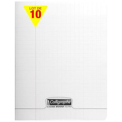 Calligraphe 18119Cpack Un lot de 10 Cahiers Agrafés Incolores (une Marque de Clairefontaine) 17x22 cm 60 Pages Grands Carreaux Papier Blanc 90 g Couverture Polypro Transparent - Publicité Calligraphe 18119Cpack Un lot de 10 Cahiers Agrafés Incolores (une Marque de Clairefontaine) 17x22 cm 60 Pages Grands Carreaux Papier Blanc 90 g Couverture Polypro Transparent - Publicité