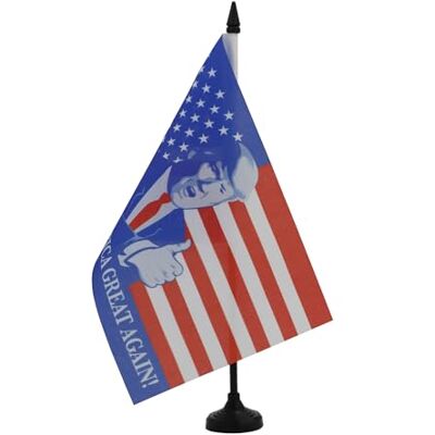 AZ FLAG Drapeau de Table Donald Trump Président 21x14 cm Petit Drapeau Making America Great Again De Bureau - Publicité AZ FLAG Drapeau de Table Donald Trump Président 21x14 cm Petit Drapeau Making America Great Again De Bureau - Publicité