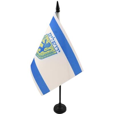 AZ FLAG Drapeau De Table Jérusalem 21x14 cm Petit Drapeau De Salem De Bureau 100% Polyester Avec Hampe De 25cm Et Socle En Plastique Noir - Publicité AZ FLAG Drapeau De Table Jérusalem 21x14 cm Petit Drapeau De Salem De Bureau 100% Polyester Avec Hampe De 25cm Et Socle En Plastique Noir - Publicité