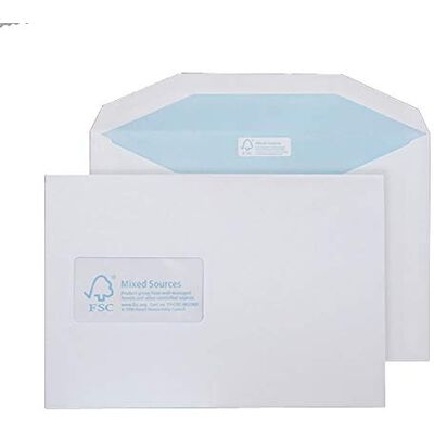 Blake Purely Environmental C5 162 x 229 mm 90 g/m² Enveloppes Courrier Gommée Fenêtre (FSC378) Blanc Boîte de 500 - Publicité Blake Purely Environmental C5 162 x 229 mm 90 g/m² Enveloppes Courrier Gommée Fenêtre (FSC378) Blanc Boîte de 500 - Publicité