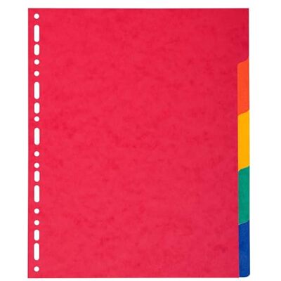 Exacompta Réf. 2405E Carton de 25 Intercalaires en véritable carte lustrée souple 225g/m2 FSC® avec 5 onglets neutres Format à classer A4 maxi Dimensions 24,5 x 29,7 cm couleurs assorties - Publicité Exacompta Réf. 2405E Carton de 25 Intercalaires en véritable carte lustrée souple 225g/m2 FSC® avec 5 onglets neutres Format à classer A4 maxi Dimensions 24,5 x 29,7 cm couleurs assorties - Publicité