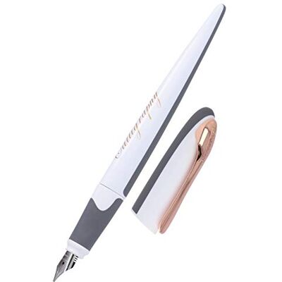 Online Stylo de calligraphie Air Blanc Rose, Pointe de calligraphie 0,8 mm, pour cartouches d'encre standard ou convertisseur, cartouche bleue incluse, pour droitier/gaucher 10040/3D - Publicité Online Stylo de calligraphie Air Blanc Rose, Pointe de calligraphie 0,8 mm, pour cartouches d'encre standard ou convertisseur, cartouche bleue incluse, pour droitier/gaucher 10040/3D - Publicité