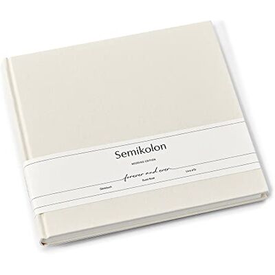Semikolon 367183 Livre d'or édition mariage 25 x 23 cm avec 180 pages vierges à personnaliser, marque-page crème chamois - Publicité Semikolon 367183 Livre d'or édition mariage 25 x 23 cm avec 180 pages vierges à personnaliser, marque-page crème chamois - Publicité