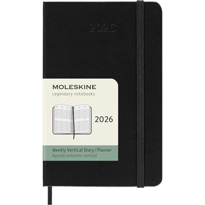Moleskine Agenda Hebdomadaire, Agenda Hebdomadaire Vertical 2026 12 Mois, Couverture Rigide et Fermeture Élastique, Couleur Noire, Format Pocket 9x14 cm - Publicité Moleskine Agenda Hebdomadaire, Agenda Hebdomadaire Vertical 2026 12 Mois, Couverture Rigide et Fermeture Élastique, Couleur Noire, Format Pocket 9x14 cm - Publicité