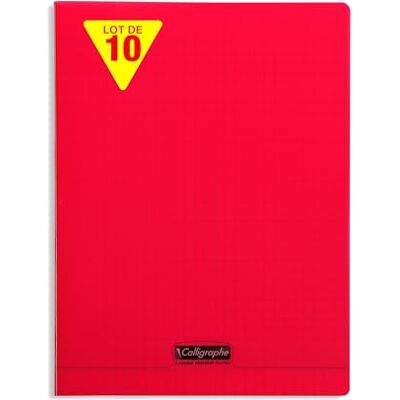 Calligraphe 18173Cpack Un lot de 10 Cahiers Agrafés Rouges (une Marque de Clairefontaine) 24x32 cm 48 Pages Grands Carreaux Papier Blanc 90 g Couverture Polypro Transparent - Publicité Calligraphe 18173Cpack Un lot de 10 Cahiers Agrafés Rouges (une Marque de Clairefontaine) 24x32 cm 48 Pages Grands Carreaux Papier Blanc 90 g Couverture Polypro Transparent - Publicité
