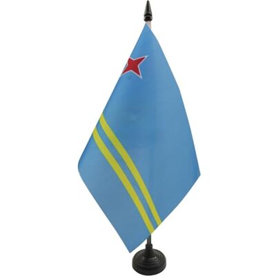 AZ FLAG Drapeau De Table Aruba 21x14 cm Petit Drapeau Arubais De Bureau 100% Polyester Avec Hampe De 25cm Et Socle En Plastique Noir - Publicité AZ FLAG Drapeau De Table Aruba 21x14 cm Petit Drapeau Arubais De Bureau 100% Polyester Avec Hampe De 25cm Et Socle En Plastique Noir - Publicité