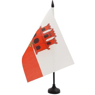 AZ FLAG Drapeau De Table Gibraltar 21x14 cm Petit Drapeau Gibraltarien De Bureau 100% Polyester Avec Hampe De 25cm Et Socle En Plastique Noir - Publicité AZ FLAG Drapeau De Table Gibraltar 21x14 cm Petit Drapeau Gibraltarien De Bureau 100% Polyester Avec Hampe De 25cm Et Socle En Plastique Noir - Publicité