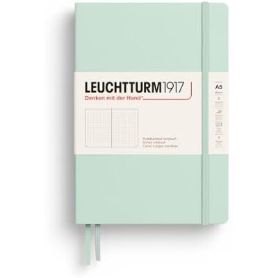LEUCHTTURM1917 367259 Carnet de notes Medium (A5), Couverture rigide, 251 pages numérotées, Mint Green, pointillé - Publicité LEUCHTTURM1917 367259 Carnet de notes Medium (A5), Couverture rigide, 251 pages numérotées, Mint Green, pointillé - Publicité