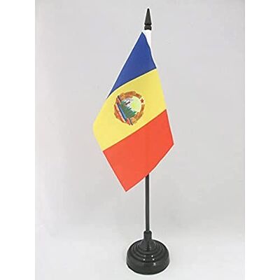 AZ FLAG Drapeau De Table République socialiste de Roumanie 1947-1989 15x10 cm Mini Drapeau Communiste Roumain De Bureau 100% Polyester Avec Hampe De 25cm Et Socle En Plastique Noir - Publicité AZ FLAG Drapeau De Table République socialiste de Roumanie 1947-1989 15x10 cm Mini Drapeau Communiste Roumain De Bureau 100% Polyester Avec Hampe De 25cm Et Socle En Plastique Noir - Publicité
