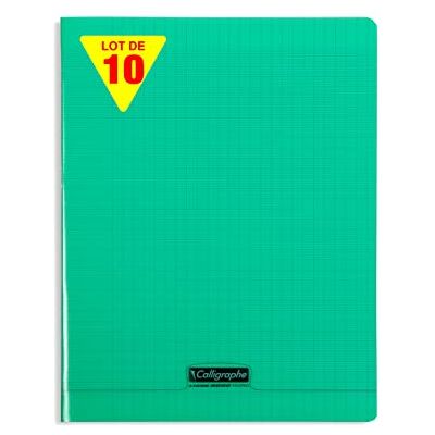 Calligraphe 18195C Un Paquet de 10 Cahiers Piqués (Gamme 8000 de Clairefontaine) 96 Pages 24X32 cm 90G Grands Carreaux, Couverture Polypro (Plastique), Vert - Publicité Calligraphe 18195C Un Paquet de 10 Cahiers Piqués (Gamme 8000 de Clairefontaine) 96 Pages 24X32 cm 90G Grands Carreaux, Couverture Polypro (Plastique), Vert - Publicité