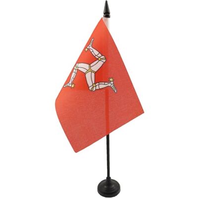 AZ FLAG Drapeau De Table Ile de Man 15x10 cm Mini Drapeau Mannois De Bureau 100% Polyester Avec Hampe De 25cm Et Socle En Plastique Noir - Publicité AZ FLAG Drapeau De Table Ile de Man 15x10 cm Mini Drapeau Mannois De Bureau 100% Polyester Avec Hampe De 25cm Et Socle En Plastique Noir - Publicité