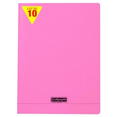 Calligraphe 18471Cpack Un lot de 10 Cahiers Agrafés Roses (une Marque de Clairefontaine) 24x32 cm 48 Pages Petits Carreaux Papier Blanc 90 g Couverture Polypro Transparent - Publicité Calligraphe 18471Cpack Un lot de 10 Cahiers Agrafés Roses (une Marque de Clairefontaine) 24x32 cm 48 Pages Petits Carreaux Papier Blanc 90 g Couverture Polypro Transparent - Publicité