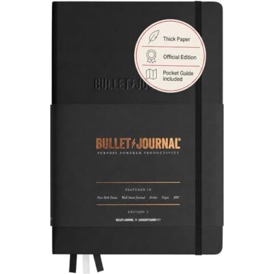 LEUCHTTURM1917 363572 Bullet Journal Edition 2, Carnet Medium (A5), couverture rigide, Papier 120g/m², 206 pages numérotées, pointillés, Noir - Publicité LEUCHTTURM1917 363572 Bullet Journal Edition 2, Carnet Medium (A5), couverture rigide, Papier 120g/m², 206 pages numérotées, pointillés, Noir - Publicité