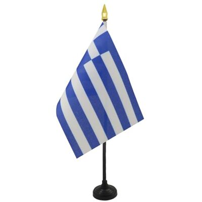 AZ FLAG Mini Drapeau Grèce De Table 15x10 cm Drapeau Grec De Bureau 100% Polyester Avec Hampe Pointe Dorée 25cm - Publicité AZ FLAG Mini Drapeau Grèce De Table 15x10 cm Drapeau Grec De Bureau 100% Polyester Avec Hampe Pointe Dorée 25cm - Publicité