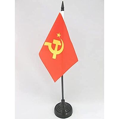 AZ FLAG Drapeau De Table URSS logo central 15x10 cm Mini Drapeau Communiste De Bureau 100% Polyester Avec Hampe De 25cm Et Socle En Plastique Noir - Publicité AZ FLAG Drapeau De Table URSS logo central 15x10 cm Mini Drapeau Communiste De Bureau 100% Polyester Avec Hampe De 25cm Et Socle En Plastique Noir - Publicité