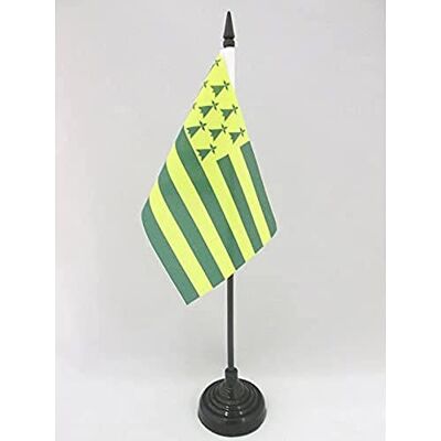 AZ FLAG Drapeau De Table Bretagne Melen Ha Gwer 15x10 cm Mini Drapeau Breton Jaune Et Vert De Bureau 100% Polyester Avec Hampe De 25cm Et Socle En Plastique Noir - Publicité AZ FLAG Drapeau De Table Bretagne Melen Ha Gwer 15x10 cm Mini Drapeau Breton Jaune Et Vert De Bureau 100% Polyester Avec Hampe De 25cm Et Socle En Plastique Noir - Publicité