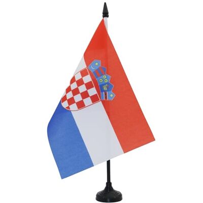 AZ FLAG Drapeau De Table Croatie 21x14 cm Petit Drapeau Croate De Bureau 100% Polyester Avec Hampe De 25cm Et Socle En Plastique Noir - Publicité AZ FLAG Drapeau De Table Croatie 21x14 cm Petit Drapeau Croate De Bureau 100% Polyester Avec Hampe De 25cm Et Socle En Plastique Noir - Publicité