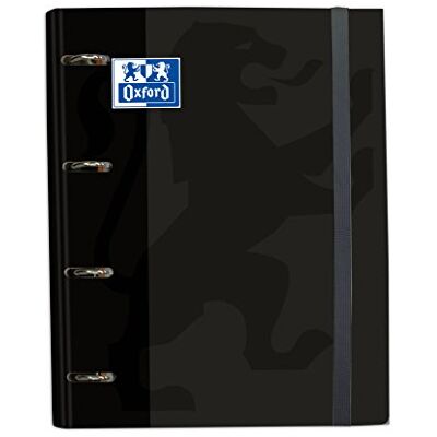 Oxford , Classeur 4 anneaux A4+ couverture extra rigide avec élastique. Recharge quadrillée 5 x 5. Couleur noire - Publicité Oxford , Classeur 4 anneaux A4+ couverture extra rigide avec élastique. Recharge quadrillée 5 x 5. Couleur noire - Publicité