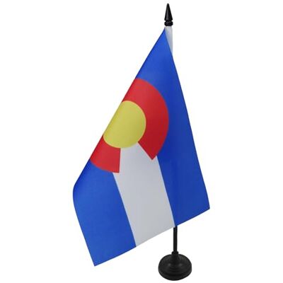 AZ FLAG Drapeau De Table Colorado 21x14 cm Petit Drapeau De L'État Américain Du Colorado De Bureau 100% Polyester Avec Hampe De 25cm Et Socle En Plastique Noir - Publicité AZ FLAG Drapeau De Table Colorado 21x14 cm Petit Drapeau De L'État Américain Du Colorado De Bureau 100% Polyester Avec Hampe De 25cm Et Socle En Plastique Noir - Publicité
