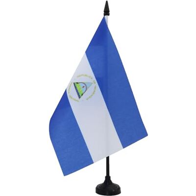 AZ FLAG Drapeau De Table Nicaragua 21x14 cm Petit Drapeau Nicaraguayen De Bureau 100% Polyester Avec Hampe De 25cm Et Socle En Plastique Noir - Publicité AZ FLAG Drapeau De Table Nicaragua 21x14 cm Petit Drapeau Nicaraguayen De Bureau 100% Polyester Avec Hampe De 25cm Et Socle En Plastique Noir - Publicité