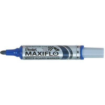 Pentel Maxiflo Lot de 12 Marqueur effaçable à sec tableau blanc Pointe ogive large Encre liquide base alcool Bleue MWL5M-CO - Publicité Pentel Maxiflo Lot de 12 Marqueur effaçable à sec tableau blanc Pointe ogive large Encre liquide base alcool Bleue MWL5M-CO - Publicité