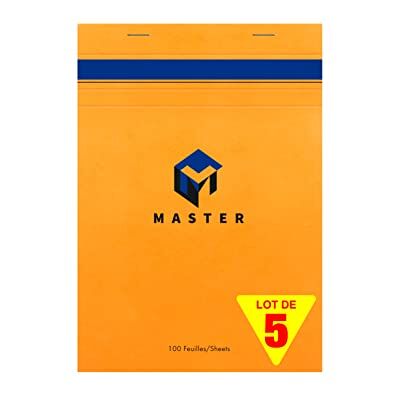 Calligraphe 10705C Un Lot de 5 Blocs Master Agrafés en Tête Oranges (une Marque de Clairefontaine) A5 14,8x21 cm 100 Feuilles Petits Carreaux Papier 70 g Couverture Carte Enduite - Publicité Calligraphe 10705C Un Lot de 5 Blocs Master Agrafés en Tête Oranges (une Marque de Clairefontaine) A5 14,8x21 cm 100 Feuilles Petits Carreaux Papier 70 g Couverture Carte Enduite - Publicité