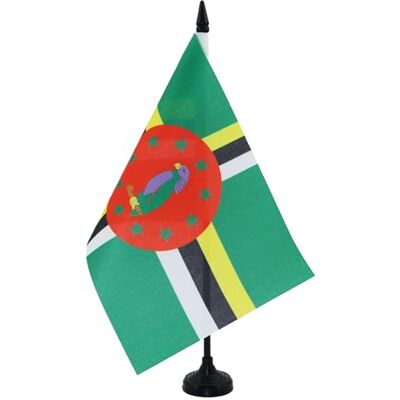 AZ FLAG Drapeau De Table Dominique 21x14 cm Petit Drapeau Dominiquais De Bureau 100% Polyester Avec Hampe De 25cm Et Socle En Plastique Noir - Publicité AZ FLAG Drapeau De Table Dominique 21x14 cm Petit Drapeau Dominiquais De Bureau 100% Polyester Avec Hampe De 25cm Et Socle En Plastique Noir - Publicité